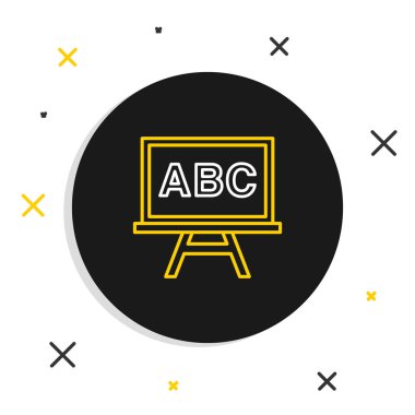 Beyaz arkaplanda çizgi kiremit simgesi izole edildi. Okul karatahtası. Renkli taslak konsepti. Vektör