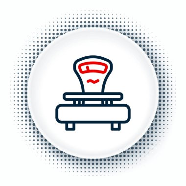 Çizgi Ölçekleme simgesi beyaz arkaplanda izole edildi. Ağırlık ölçüm aletleri. Renkli taslak konsepti. Vektör