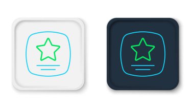 Şöhret Bulvarı ikonundaki çizgi yıldızı beyaz arka planda izole edilmiş. Hollywood, ünlü kaldırım, bulvar aktörü. Renkli taslak konsepti. Vektör