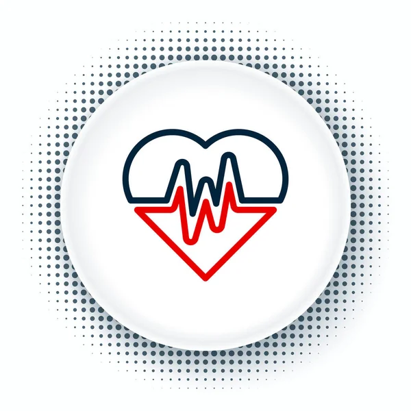 Zeile Herzfrequenz-Symbol isoliert auf weißem Hintergrund. Herzschlagzeichen. Herzpuls-Symbol. Kardiogramm-Symbol. Buntes Rahmenkonzept. Vektor — Stockvektor