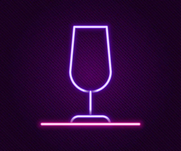 Gloeiende neon lijn Wijnglas pictogram geïsoleerd op zwarte achtergrond. Wijn bordje. Kleurrijk concept. Vector — Stockvector