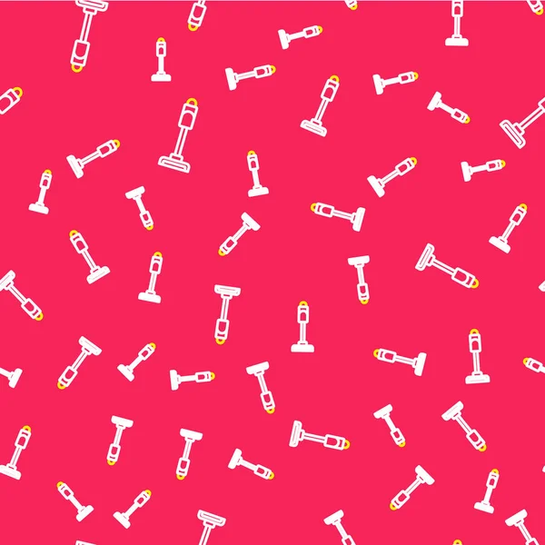 Elektrik süpürgesi simgesi kırmızı arkaplanda izole edilmiş. Vektör