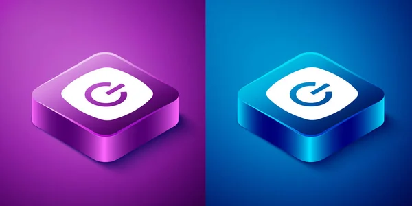 Isometric Smart home icon isolated on blue and purple background. Remote control. Square button. Vector — Stock Vector