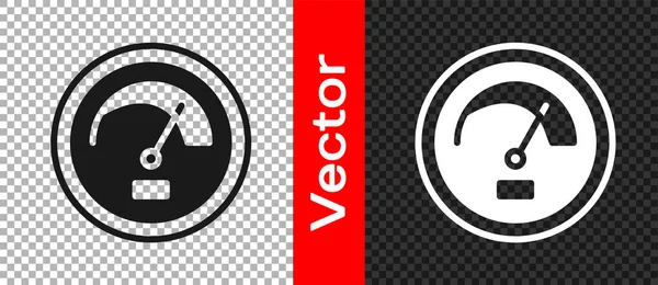 Icono del velocímetro negro aislado sobre fondo transparente. Vector — Archivo Imágenes Vectoriales