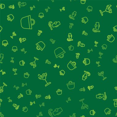 Plaj çantası, Kokteyl ve Dalış maskesi ve şnorkel ayarlayın. Vektör