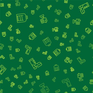 Hat, Noel süveteri, su geçirmez lastik bot ve kamera, kusursuz desenli. Vektör