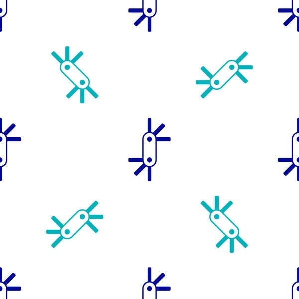 Μπλε εργαλείο allen πλήκτρο εικονίδιο απομονωμένη αδιάλειπτη μοτίβο σε λευκό φόντο. Διάνυσμα — Διανυσματικό Αρχείο