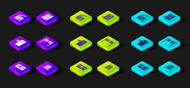 Stacks kağıt para, Vatansever Amerikan silindir şapkası, Kartal kafa, salon kapısı, bağımsızlık ilanı ve film ikonu. Vektör