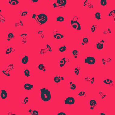 Soruna çözüm bul, psikoloji, psişik, yardım eli uzat ve gözyaşları kusursuz desen üzerine göz yaşı dök. Vektör