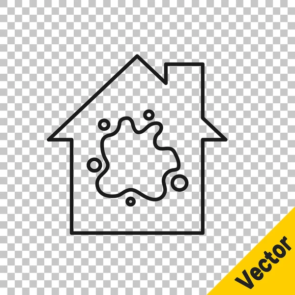 Black line Painting the house icon isolated on transparent background. Vector — Stock Vector