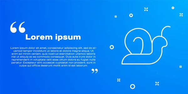 白い線青の背景に隔離されたカタツムリのアイコン。ベクトル — ストックベクタ