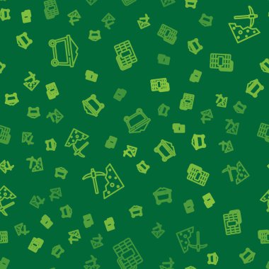 Kömür vagonu, kazma ve dinamit hatlarını kusursuz şekilde ayarlayın. Vektör