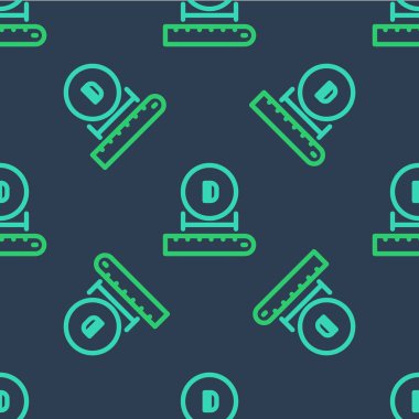 Çizgi Çapı simgesi mavi arkaplanda izole edilmiş. Vektör