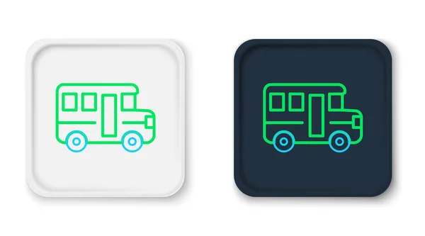 Linia Szkoła Autobus ikona izolowane na białym tle. Symbol transportu publicznego. Kolorowy koncept. Wektor — Wektor stockowy