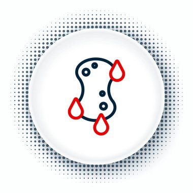 Sünger çizgisi simgesi beyaz arkaplanda izole edildi. Bulaşık yıkamak için bir tutam Bast. Temizlik servisi logosu. Renkli taslak konsepti. Vektör