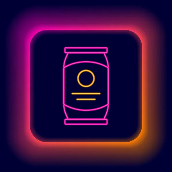 Glödande neon line Öl kan ikonen isolerad på svart bakgrund. Färgstarkt skisskoncept. Vektor — Stock vektor