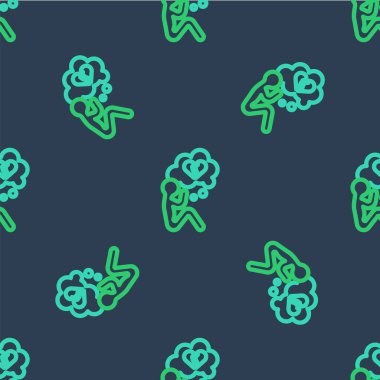 Kırık kalp ya da boşanma ikonu mavi arka planda izole edilmiş kusursuz desen. Aşk sembolü. Sevgililer Günü. Vektör