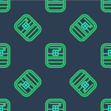 İlk yardım çantası simgesi mavi arka planda izole edilmiş. Haçlı sağlık kutusu. Acil durumlar için tıbbi ekipman. Sağlık sigortası konsepti. Vektör