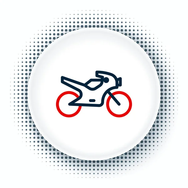 Linia Motocykl ikona izolowane na białym tle. Kolorowy koncept. Wektor — Wektor stockowy