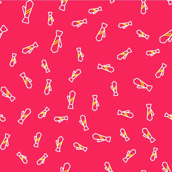 Çizgi Bağlama simgesi kırmızı arkaplanda izole edilmiş kusursuz desen. Boyunbağı ve boyun bezi sembolü. Vektör