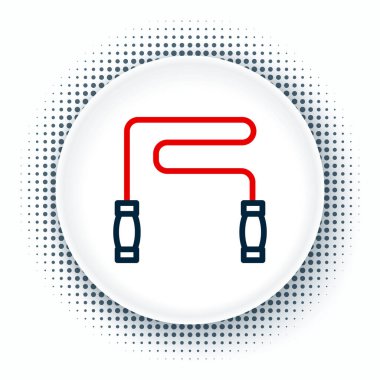 İp atlama simgesi beyaz arkaplanda izole edildi. İp atlıyorum. Spor malzemeleri. Renkli taslak konsepti. Vektör