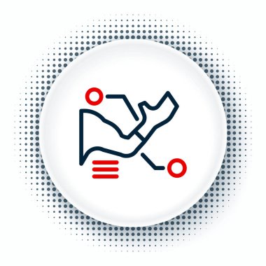 Çizgi protez el simgesi beyaz arkaplanda izole edildi. Biyonik kolun gelecekteki konsepti, robot mekanik el. Renkli taslak konsepti. Vektör