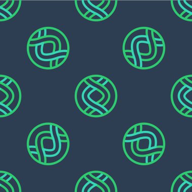 Çizgi DNA sembolü simgesi mavi arkaplanda izole edilmiş kusursuz desen. Genetik mühendisliği, genetik testler, klonlama, babalık testleri. Vektör