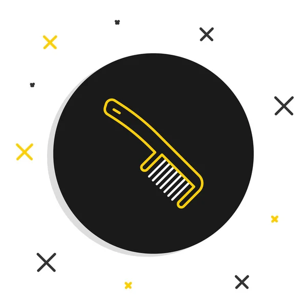 Line Hairbrush Symbol isoliert auf weißem Hintergrund. Haarschild kämmen. Friseur-Symbol. Buntes Rahmenkonzept. Vektor — Stockvektor