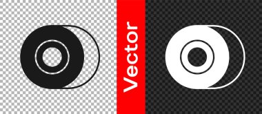 Siyah Kaykay Tekerleği simgesi şeffaf arkaplanda izole edildi. Kaykay tekerleği. Vektör