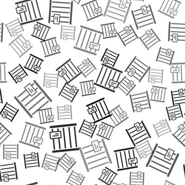 Siyah hayvan kafesi ikonu beyaz arka planda izole edilmiş kusursuz desen. Vektör