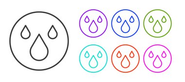 Siyah çizgi su bırakma simgesi beyaz arkaplanda izole edildi. Simgeleri renklendirin. Vektör