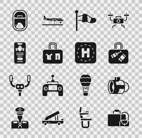 Valise Réglée Turbine Réaction Chaussette Cone Meteorology Mobile Avec Billet — Image vectorielle