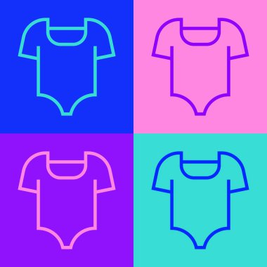 Pop sanat çizgisi Summer plaj mayo ikonu renk arkaplanda izole edilmiş. Plaj kadını modası. Vektör