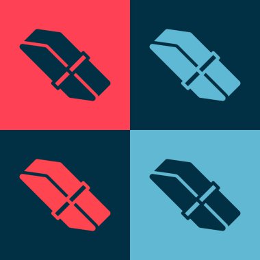 Pop sanat silgisi ya da plastik ikon renk arkaplanında izole edilmiş. Vektör