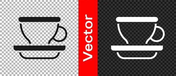 Schwarze Kaffeetasse Symbol isoliert auf transparentem Hintergrund. Teetasse vorhanden. Heißes Getränk Kaffee. Vektor — Stockvektor