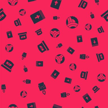 Yanan mumu, kutsal İncil 'i RIP yazılı Tombstone' u ve pürüzsüz desenli çelengi ayarla. Vektör