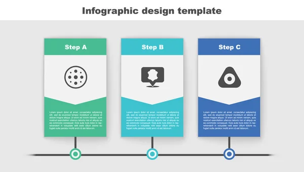 Set Botón de costura, Cuero y tiza. Plantilla de infografía empresarial. Vector — Archivo Imágenes Vectoriales