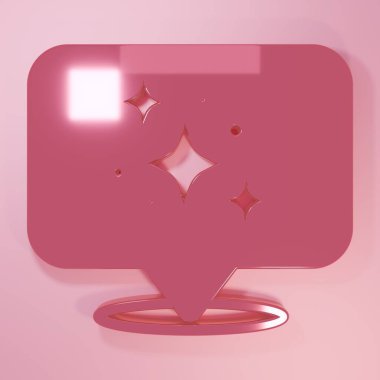 Pink Home cleaning service concept icon isolated on pink background. Building and house. Minimalism concept. 3D render illustration.