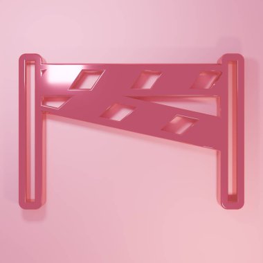 Pink Crime scene icon isolated on pink background. Minimalism concept. 3D render illustration.