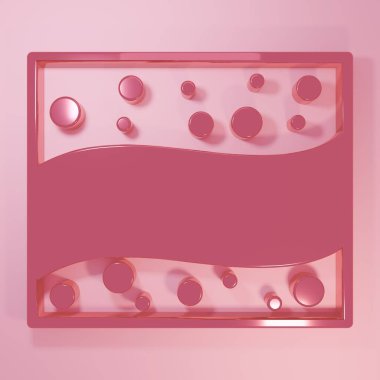 Pink Gold mine icon isolated on pink background. Minimalism concept. 3D render illustration.