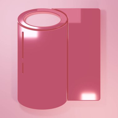 Pink Fitness mat roll icon isolated on pink background. Yoga mat rolled. Sport equipment. Minimalism concept. 3D render illustration.