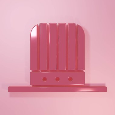 Pink Patriotic American top hat icon isolated on pink background. Uncle Sam hat. American hat independence day. Minimalism concept. 3D render illustration.