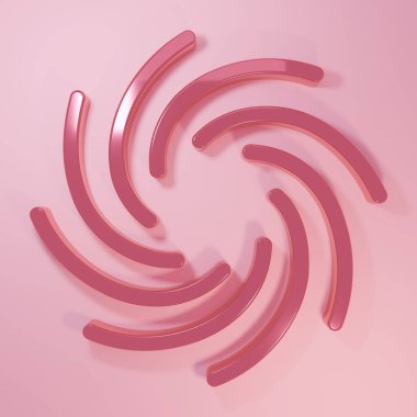 Pink Tornado icon isolated on pink background. Cyclone, whirlwind, storm funnel, hurricane wind or twister weather icon. Minimalism concept. 3D render illustration.