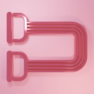 Pembe Sandık genişletici simgesi pembe arkaplanda izole edildi. Minimalizm kavramı. 3 Boyutlu resimleme.