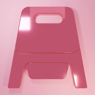 Pink Baby potty icon isolated on pink background. Chamber pot. Minimalism concept. 3D render illustration.