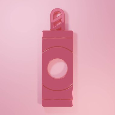 Pink Firework icon isolated on pink background. Concept of fun party. Explosive pyrotechnic symbol. Minimalism concept. 3D render illustration.