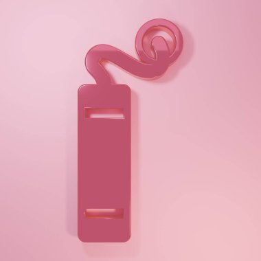 Pembe Patlayıcı Bomba İmha ikonu pembe arka planda izole edilmiş. Saatli bomba - patlama tehlikesi kavramı. Minimalizm kavramı. 3 Boyutlu resimleme.