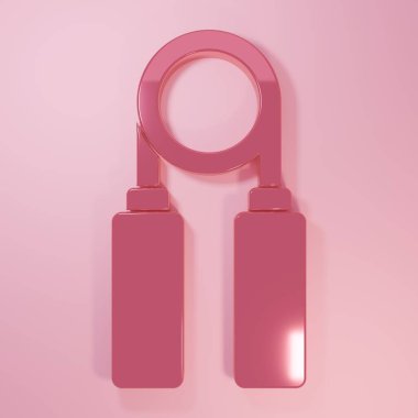 Pink Sport expander icon isolated on pink background. Sport equipment. Minimalism concept. 3D render illustration.