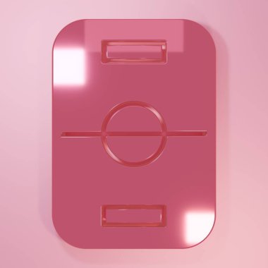 Pink Hockey table icon isolated on pink background. Minimalism concept. 3D render illustration.