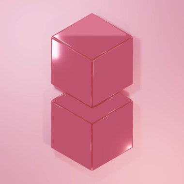 Pembe engelleme teknolojisi ikonu pembe arka planda izole edildi. Kripto para birimi verileri. Soyut geometrik blok zincir ağ teknolojisi işi. Minimalizm kavramı. 3 Boyutlu resimleme.